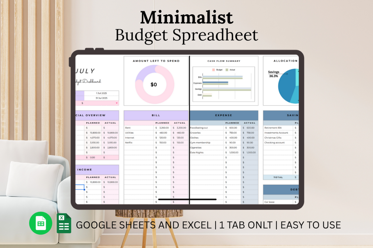 Household Monthly Budget Planner